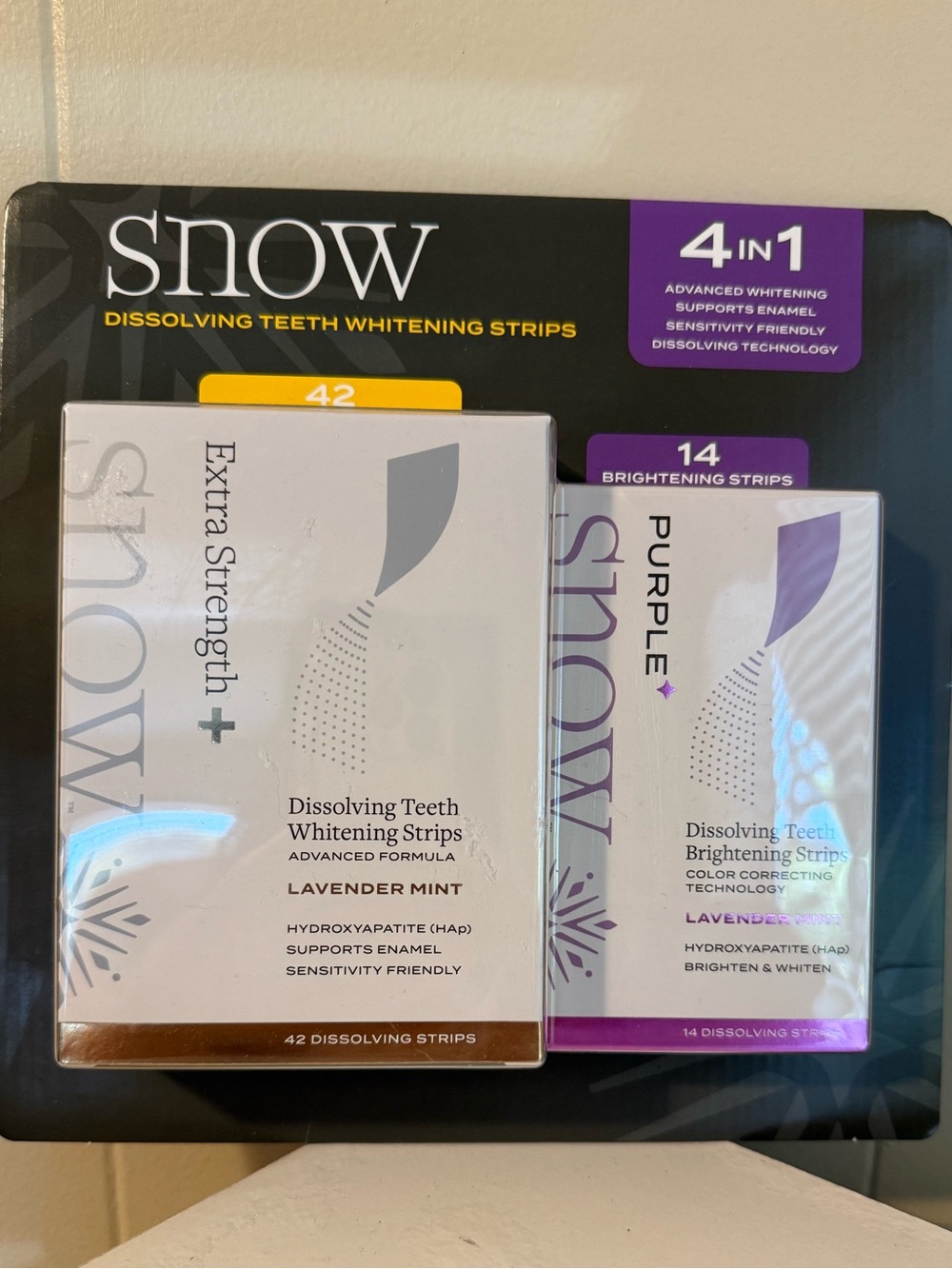 Dissolving Teeth Whitening Strips — White & Purple